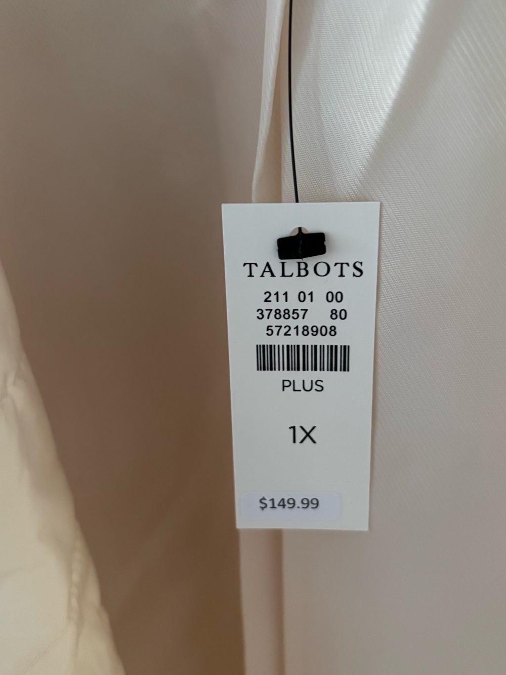 Talbots Plus 1X Ivory Cream Quilted Moto Jacket Gold Zip NWT - Picture 6 of 7
